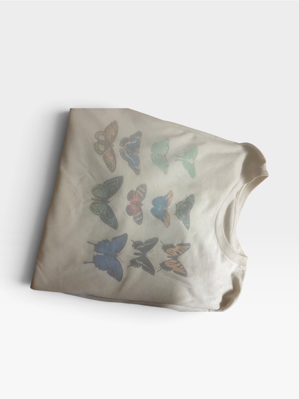 Grayson Threads size XS set of Butterfly Graphic Tees - Cream and white
